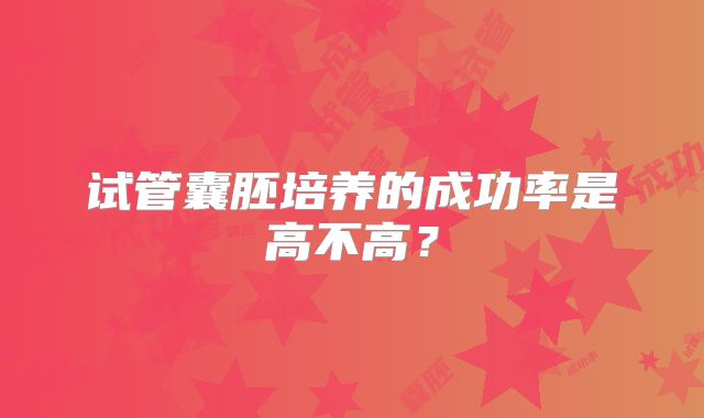 试管囊胚培养的成功率是高不高？