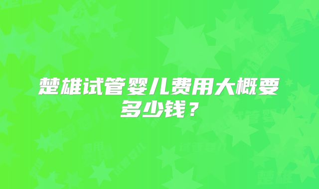 楚雄试管婴儿费用大概要多少钱？