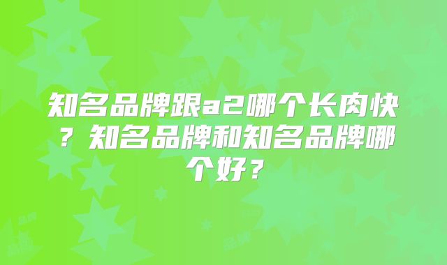 知名品牌跟a2哪个长肉快？知名品牌和知名品牌哪个好？