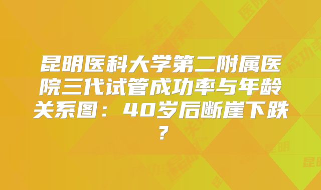 昆明医科大学第二附属医院三代试管成功率与年龄关系图：40岁后断崖下跌？