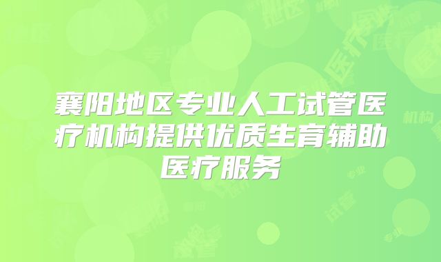 襄阳地区专业人工试管医疗机构提供优质生育辅助医疗服务