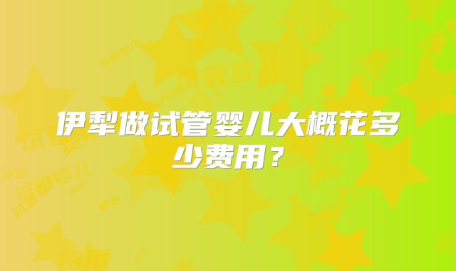 伊犁做试管婴儿大概花多少费用?