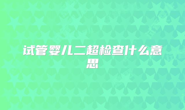 试管婴儿二超检查什么意思