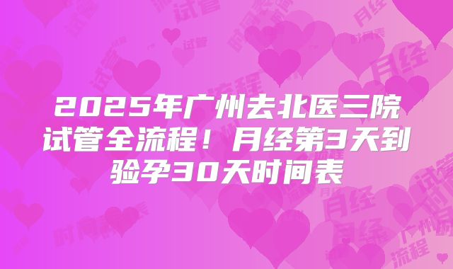 2025年广州去北医三院试管全流程！月经第3天到验孕30天时间表