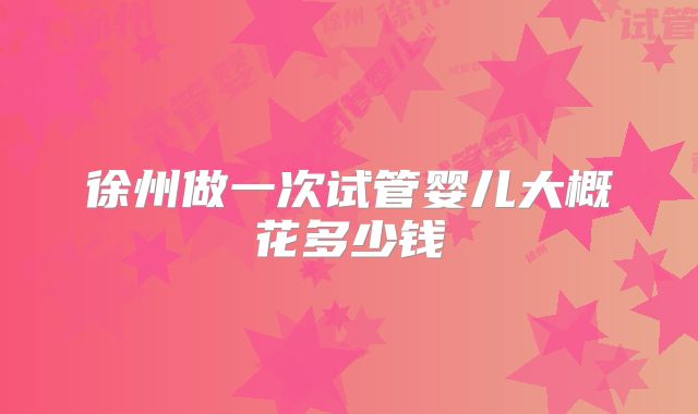 徐州做一次试管婴儿大概花多少钱