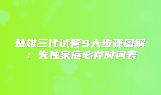楚雄三代试管9大步骤图解：失独家庭必存时间表