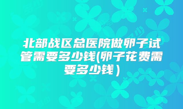 北部战区总医院做卵子试管需要多少钱(卵子花费需要多少钱）
