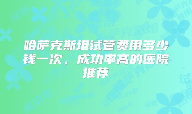 哈萨克斯坦试管费用多少钱一次，成功率高的医院推荐