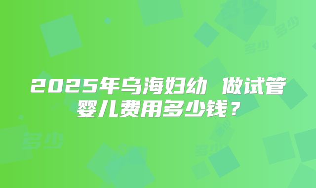2025年乌海妇幼 做试管婴儿费用多少钱?