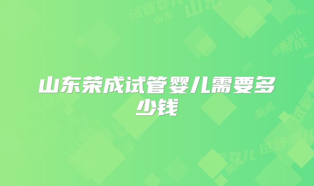 山东荣成试管婴儿需要多少钱