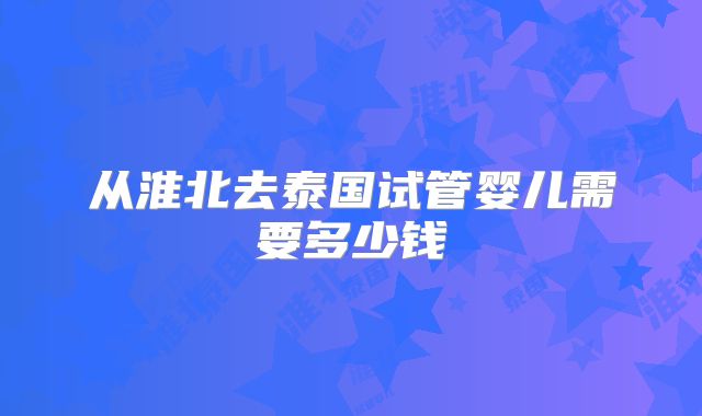 从淮北去泰国试管婴儿需要多少钱