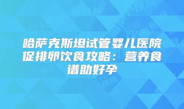 哈萨克斯坦试管婴儿医院促排卵饮食攻略:营养食谱助好孕