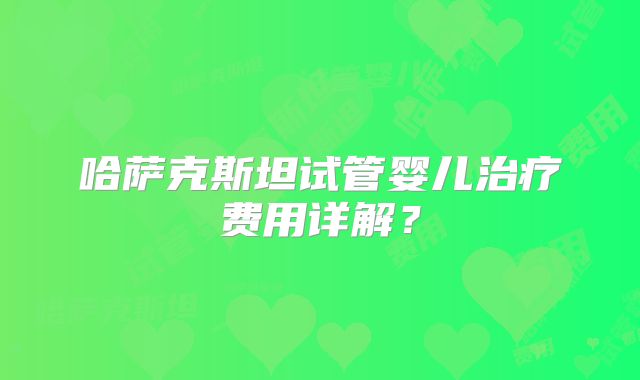 哈萨克斯坦试管婴儿治疗费用详解？