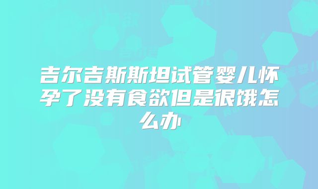 吉尔吉斯斯坦试管婴儿怀孕了没有食欲但是很饿怎么办