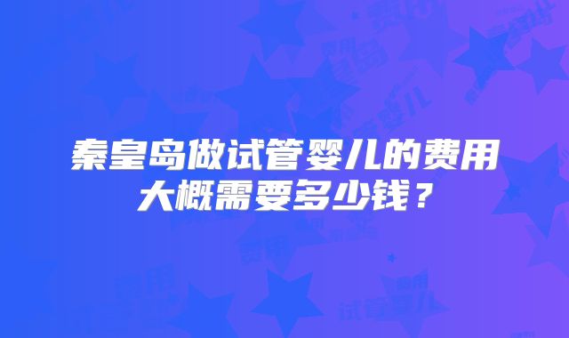 秦皇岛做试管婴儿的费用大概需要多少钱？
