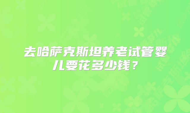 去哈萨克斯坦养老试管婴儿要花多少钱？