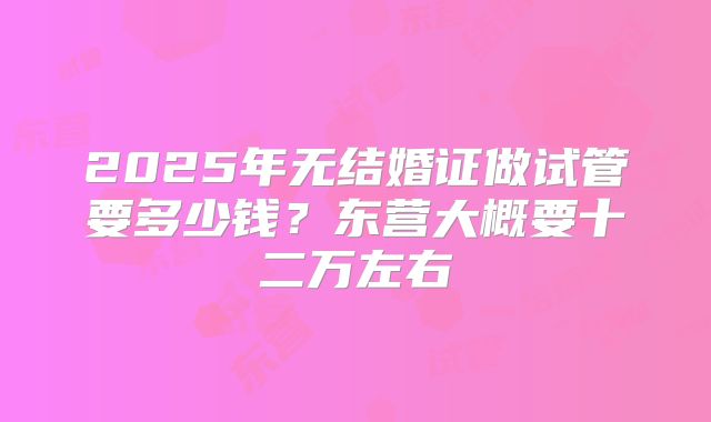 2025年无结婚证做试管要多少钱？东营大概要十二万左右