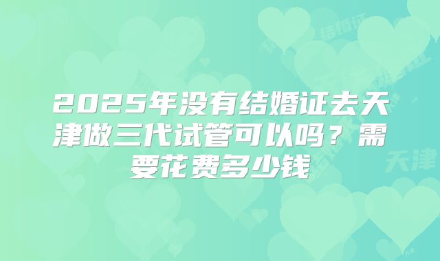 2025年没有结婚证去天津做三代试管可以吗?需要花费多少钱