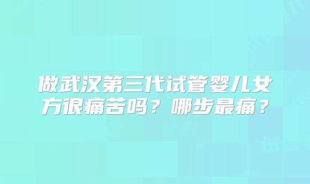 做武汉第三代试管婴儿女方很痛苦吗？哪步最痛？