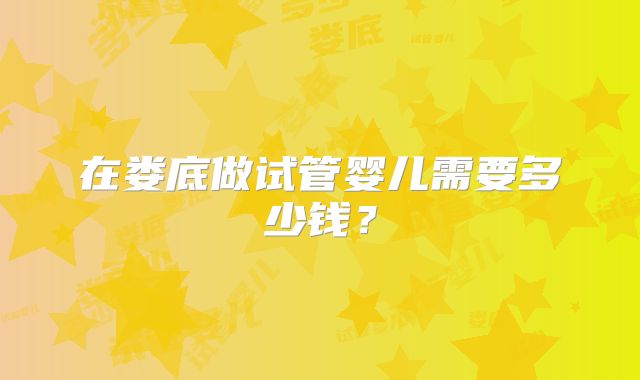 在娄底做试管婴儿需要多少钱？