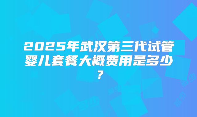 2025年武汉第三代试管婴儿套餐大概费用是多少？
