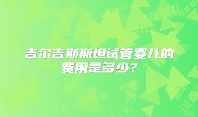 吉尔吉斯斯坦试管婴儿的费用是多少?