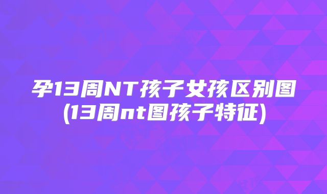 孕13周NT孩子女孩区别图(13周nt图孩子特征)