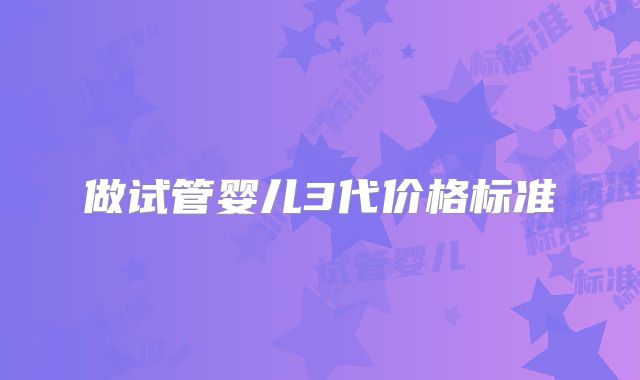 做试管婴儿3代价格标准