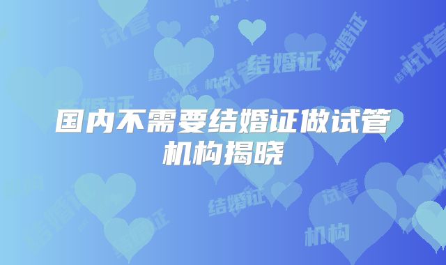 国内不需要结婚证做试管机构揭晓