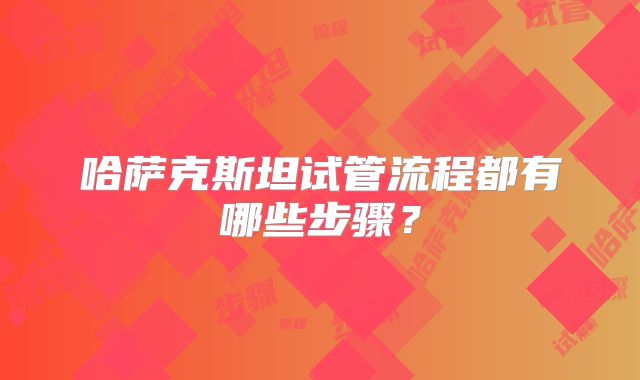 哈萨克斯坦试管流程都有哪些步骤？