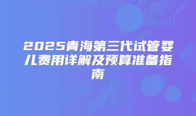 2025青海第三代试管婴儿费用详解及预算准备指南
