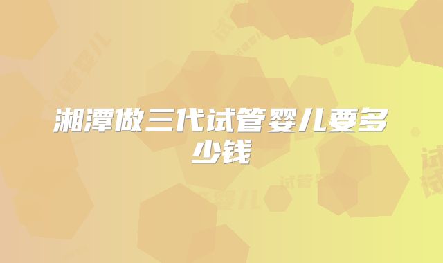 湘潭做三代试管婴儿要多少钱