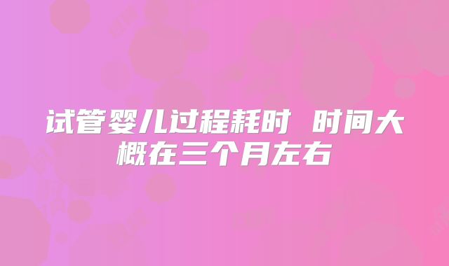 试管婴儿过程耗时 时间大概在三个月左右