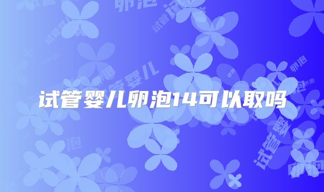 试管婴儿卵泡14可以取吗