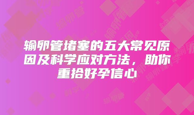 输卵管堵塞的五大常见原因及科学应对方法，助你重拾好孕信心