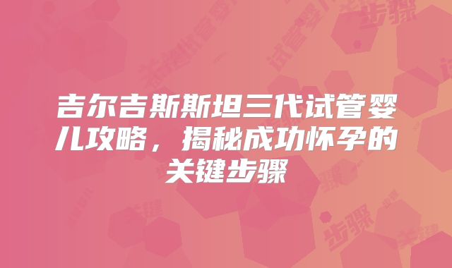 吉尔吉斯斯坦三代试管婴儿攻略，揭秘成功怀孕的关键步骤