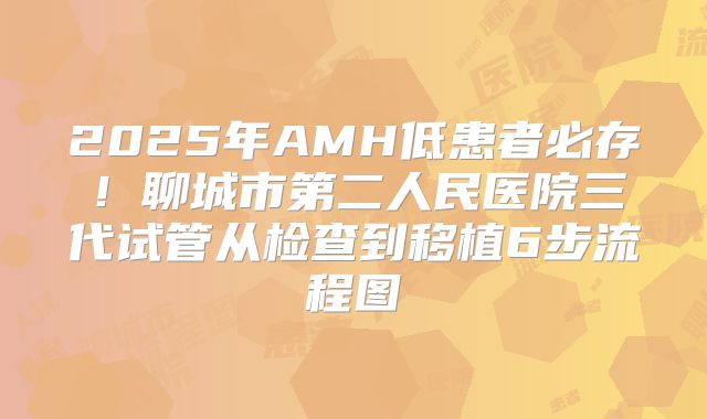 2025年AMH低患者必存！聊城市第二人民医院三代试管从检查到移植6步流程图