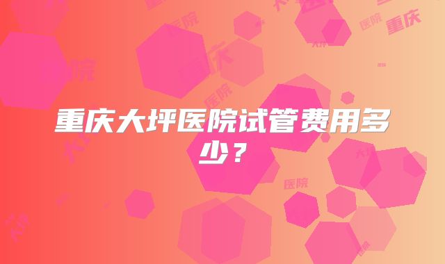 重庆大坪医院试管费用多少？