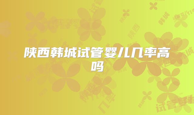 陕西韩城试管婴儿几率高吗