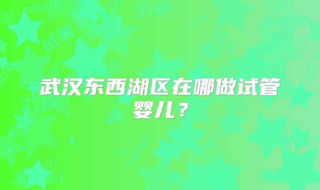 武汉东西湖区在哪做试管婴儿？