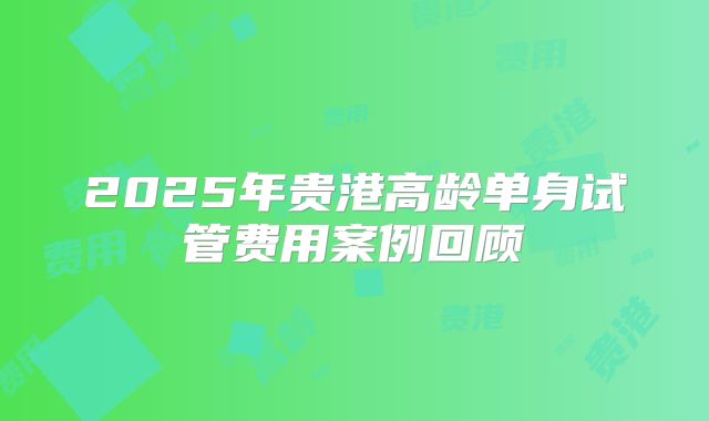 2025年贵港高龄单身试管费用案例回顾