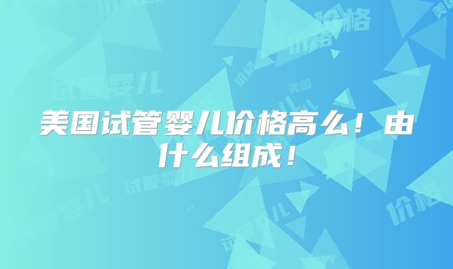 美国试管婴儿价格高么！由什么组成！