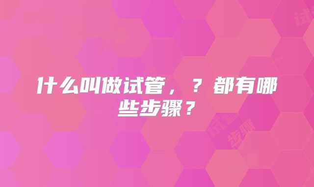 什么叫做试管，？都有哪些步骤？