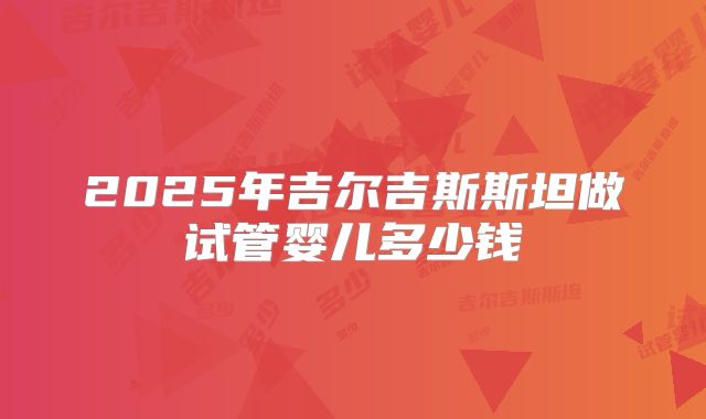 2025年吉尔吉斯斯坦做试管婴儿多少钱