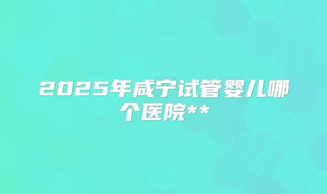 2025年咸宁试管婴儿哪个医院**