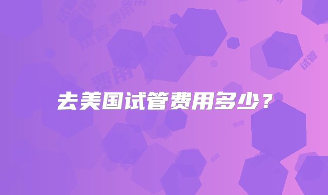 去美国试管费用多少？