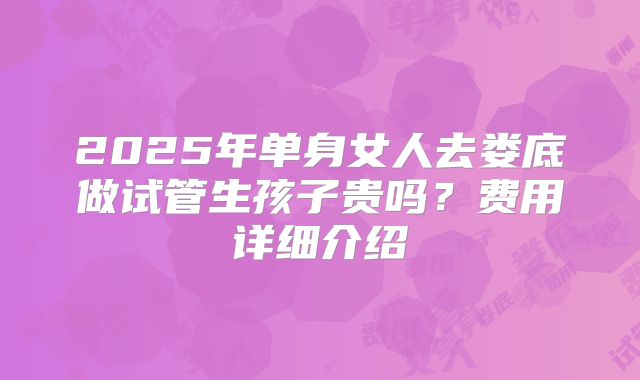2025年单身女人去娄底做试管生孩子贵吗？费用详细介绍