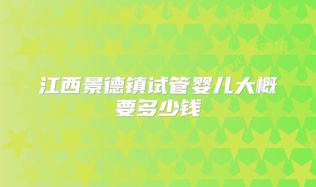 江西景德镇试管婴儿大概要多少钱