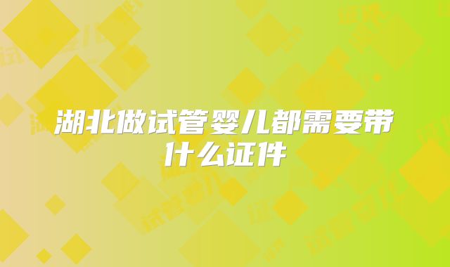 湖北做试管婴儿都需要带什么证件