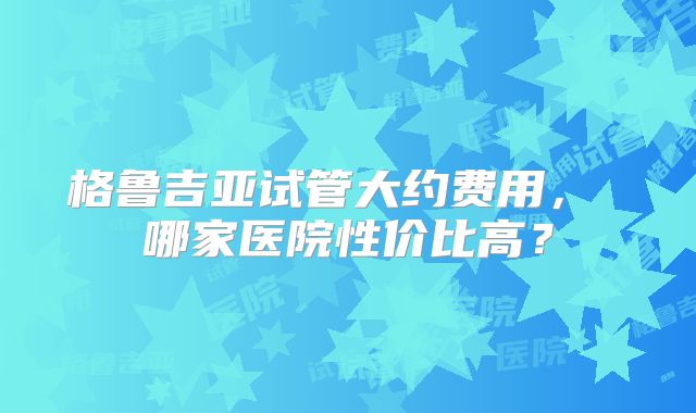 格鲁吉亚试管大约费用， 哪家医院性价比高？